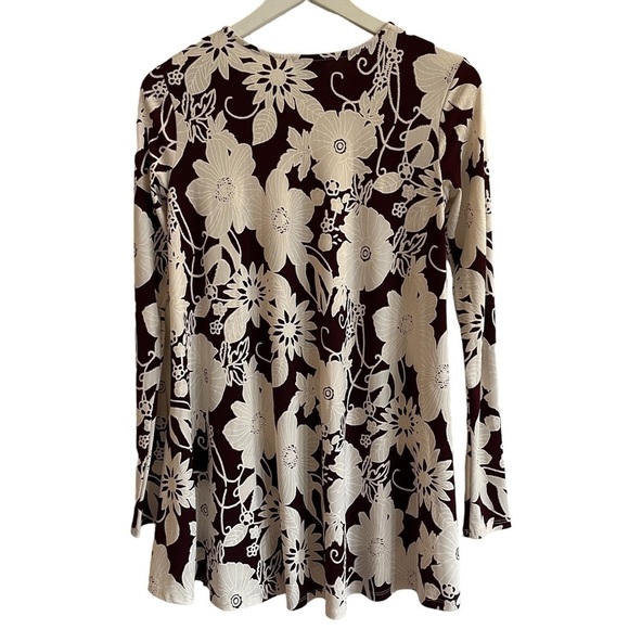 Show Me Your Mumu Tyler Tunic Dress, Burgundy Bloom Spandy, Size S - Picture 7 of 8
